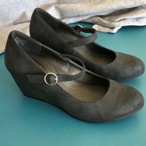 Gray Jellypop Wedge Mary-Janes